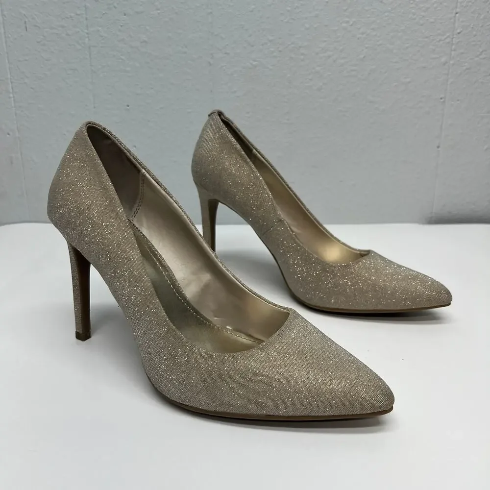 Jennifer Lopez Metallic Heel Pumps Womens Size 9 Party Event Evening Cocktail